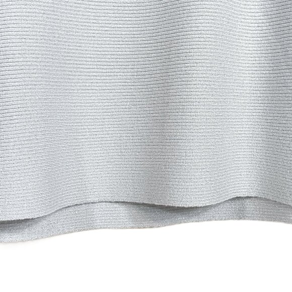 Greige Pullover Sweater Womens 1X Silver Metallic Dolman Sleeve Ribbed Lagenlook - Picture 3 of 6